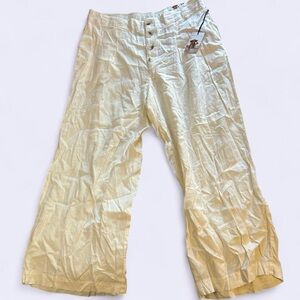 Sincerely Jules Wide Leg Cropped Linen Pants